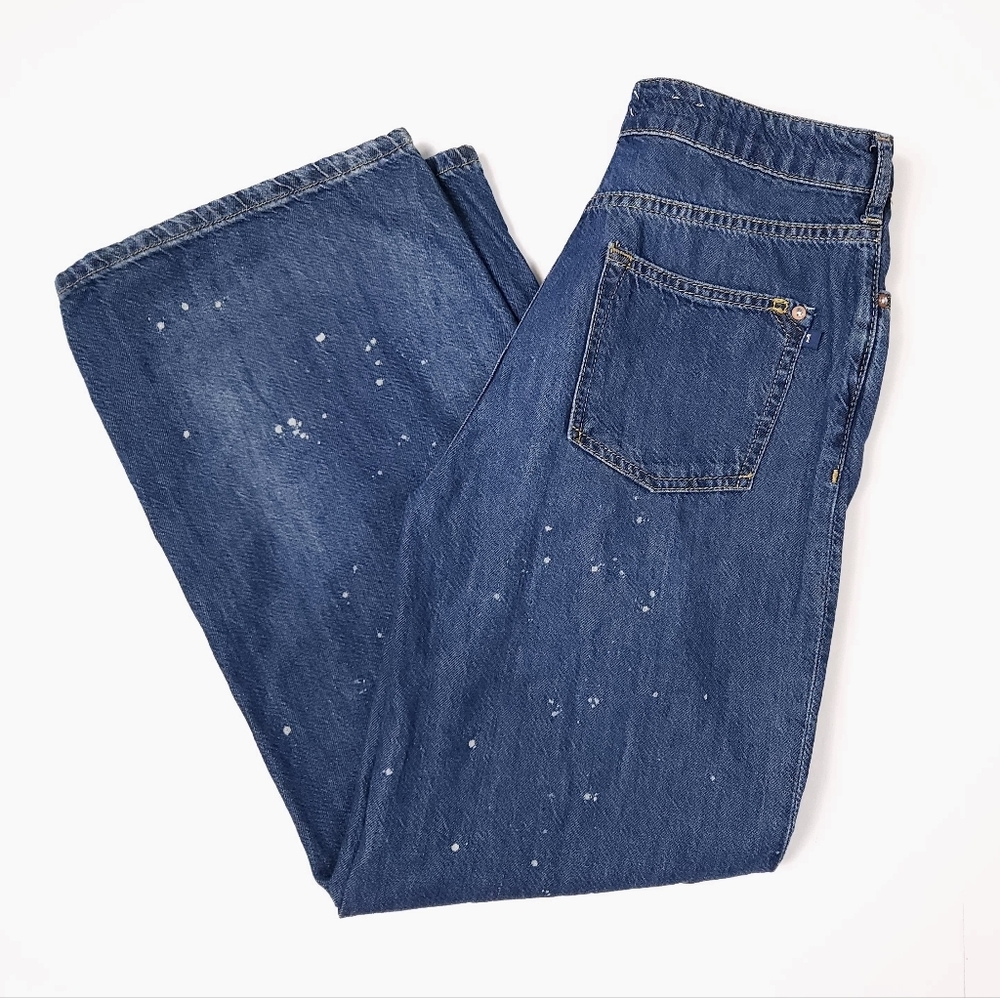 Anthropologie Pilcro Annie Wide Leg Ultra High Rise Paint Splatter Jean 27